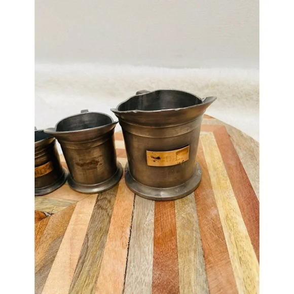 Vintage - Dutch Pewter Measuring Cup Decorative Set - Picture 3 of 7